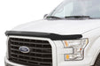 White truck with black hood featuring avs bugflector medium profile hood shield - car wash safe