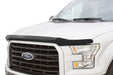 White truck with black hood featuring avs bugflector hood shield - smoke, car wash safe