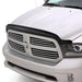 Front end of white dodge ram with avs bugflector ii hood shield - smoke. Seo-friendly alt text for car wash safe product