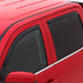 Red truck with black window deflector for fresh air - avs 4runner ventvisor smoke