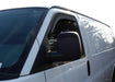 Avs jeep wrangler ventvisor in-channel window deflectors - white van with black side mirror and seat