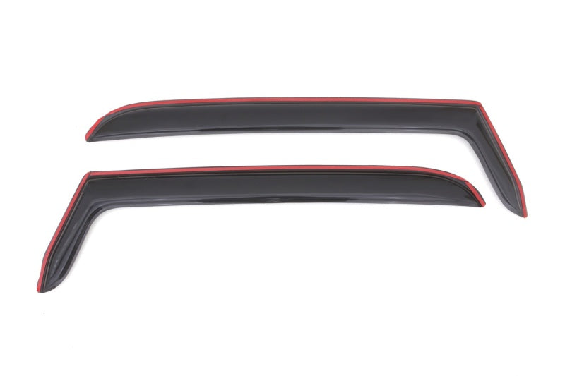 Avs red and black car side window deflectors for jeep wrangler - channel ventvisor
