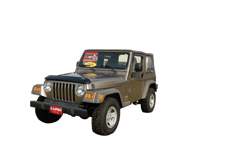 Avs original ventvisor window deflectors for jeep wrangler - red and white sticker