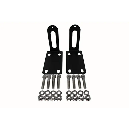 Black metal brackets with bolts for Baja Designs 03-16 Ram fog pocket light mount.