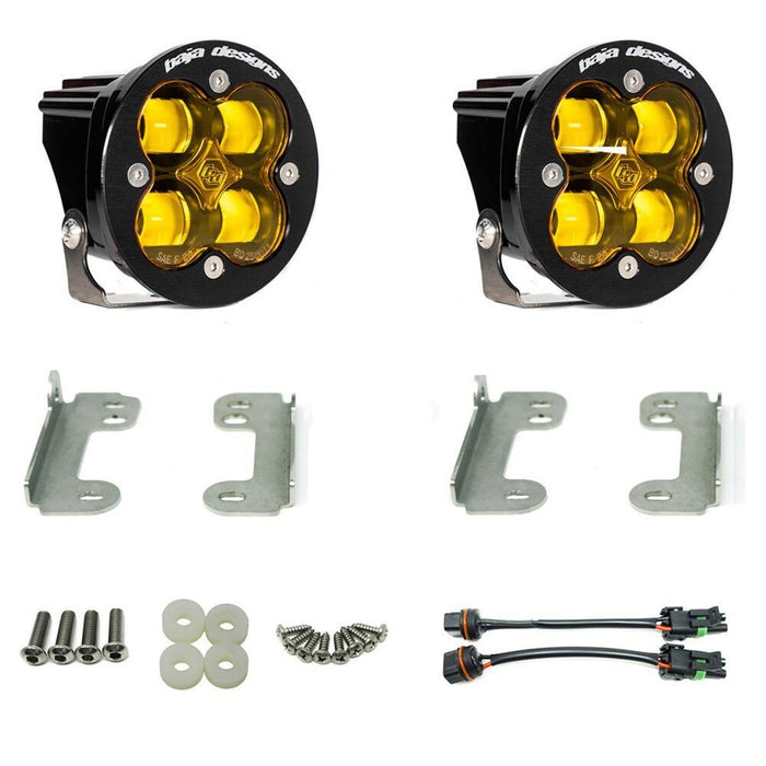 Pair of yellow leds for jeep jk rubicon light kit - baja designs squadron r sae