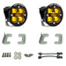 Pair of yellow leds for jeep jk rubicon light kit - baja designs squadron r sae