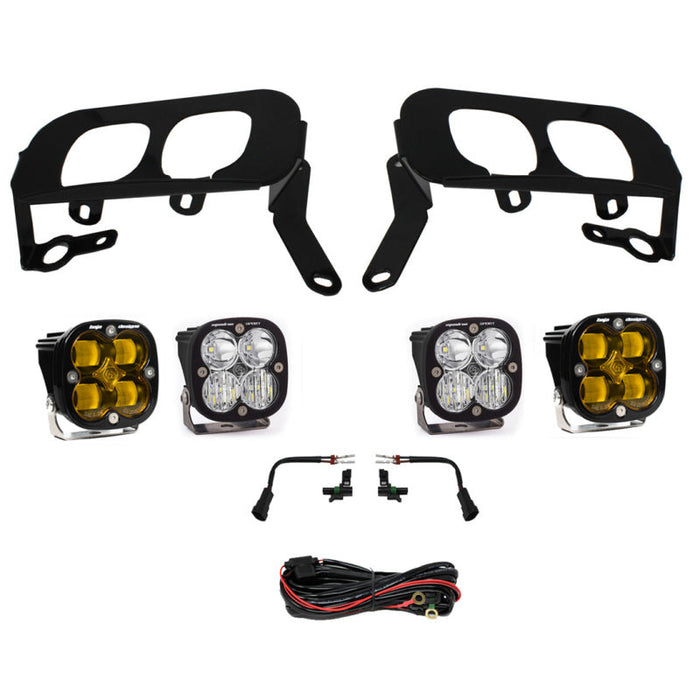 Yellow led lights and wiring for a car in baja designs 14-15 silverado 1500 white fog pocket kit - amber