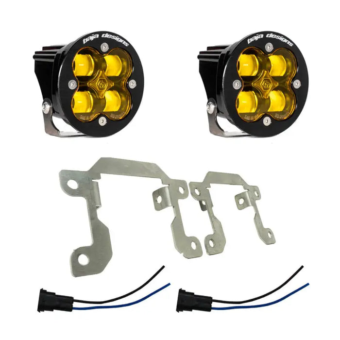 Pair of yellow LEDs for motorcycle lights in Baja Designs Big Horn Fog Pocket Kit - Amber.