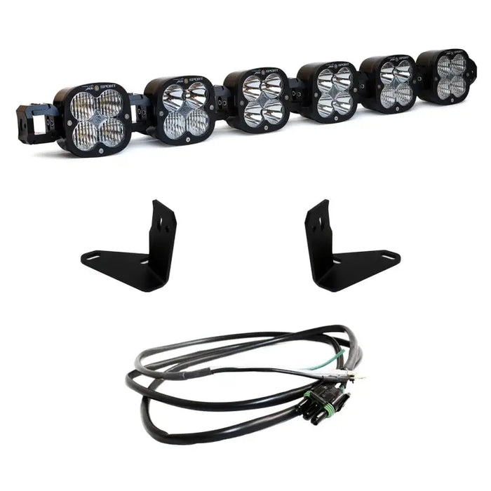 Baja Designs 2021+ Ford Bronco 6 XL Linkable Light Bar Kit Steel Bumper Mount with harness.