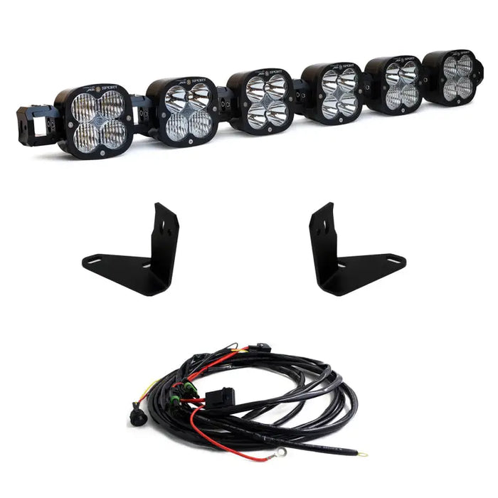 Pair of LEDs and wiring kit for Baja Designs 2021+ Ford Bronco 6 XL Linkable Light Bar on steel bumper mount.