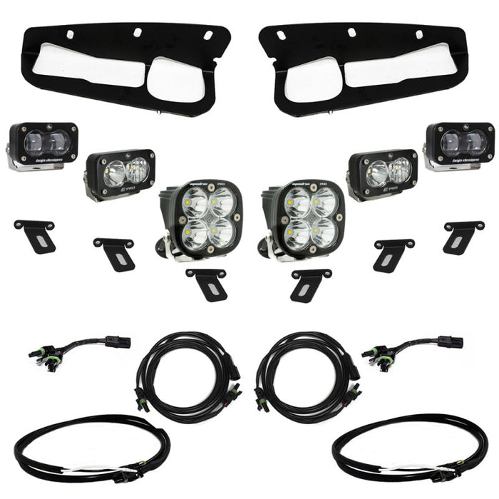 Baja designs bronco w/steel bumper s2 sae pro fog light kit - clear