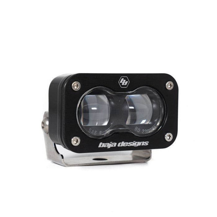 Ford bronco s2 sae pro fog pocket light kit with leds mounted in clear front headlight