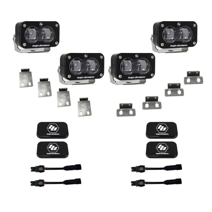 Baja Designs Raptor S2 SAE Dual Fog Pocket Light Kit with Brackets.