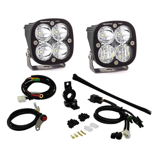 Baja Designs Adventure Bike 1in Squadron Kit Pro LED work lights.