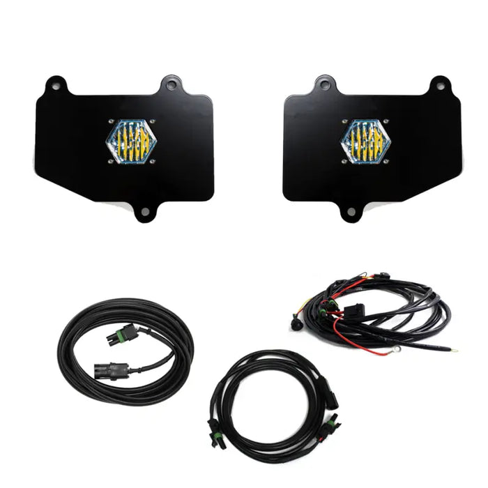 Baja Designs Jeep JT LED Light Dual S1 Reverse Kit with black license plates