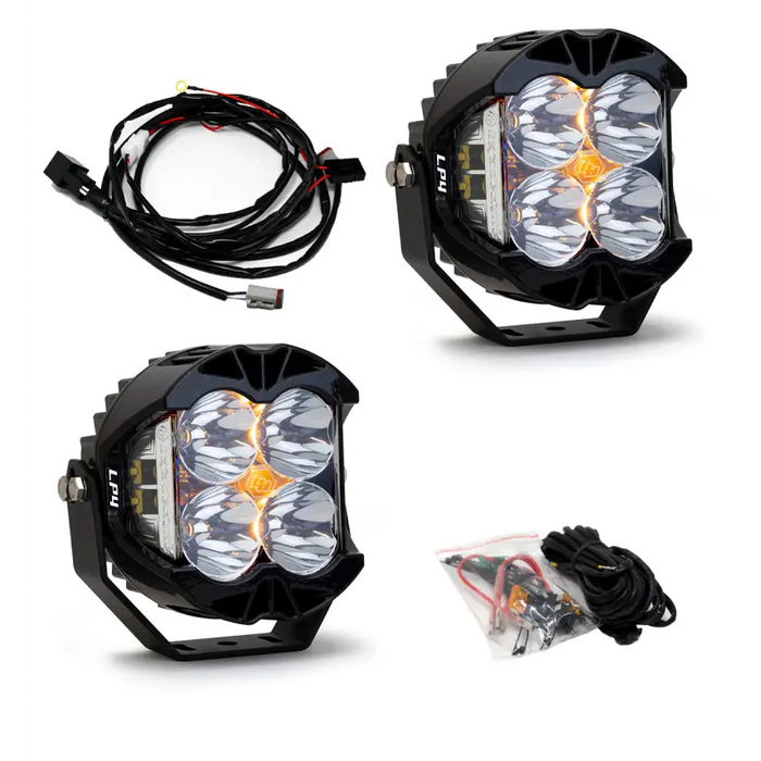 Baja Designs LP4 Pro Spot LED lights - Pair in black color.