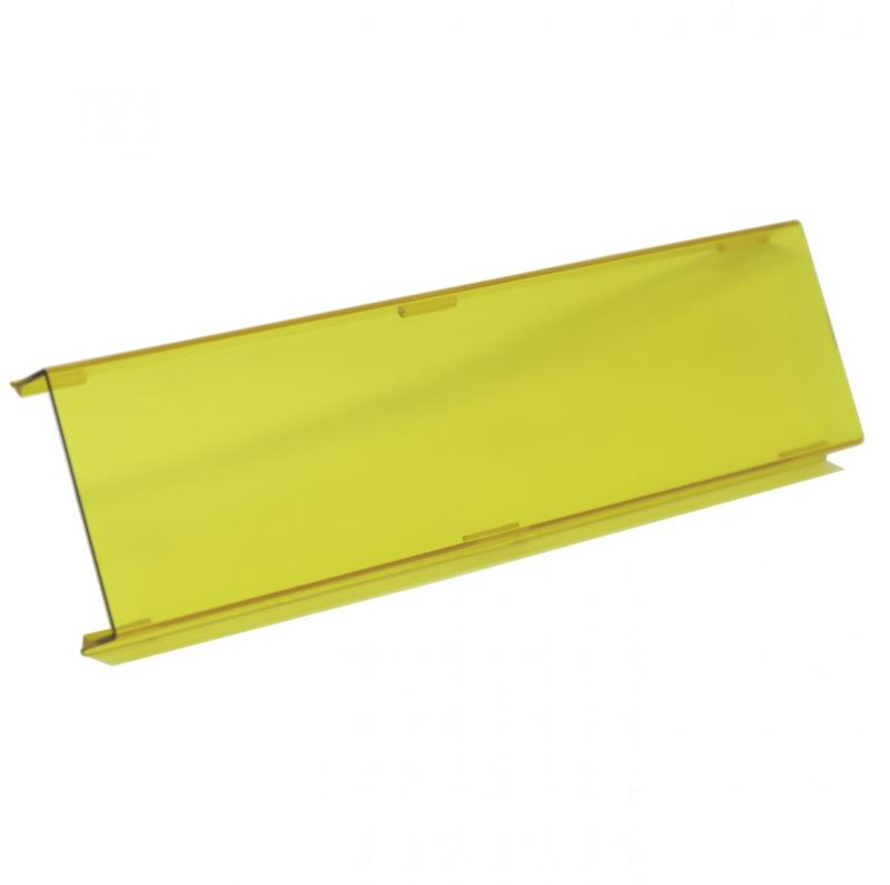 Baja designs onx6 10in rock guard - amber with yellow plastic mailbox in white background
