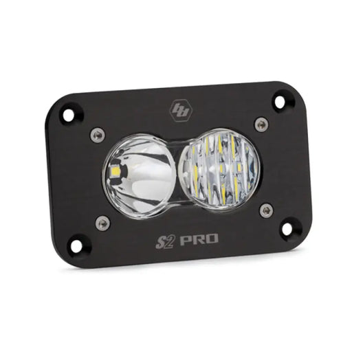 Baja Designs S2 Pro Flush Mount Driving Combo Pattern LED Work Light - Clear LEDs on black background