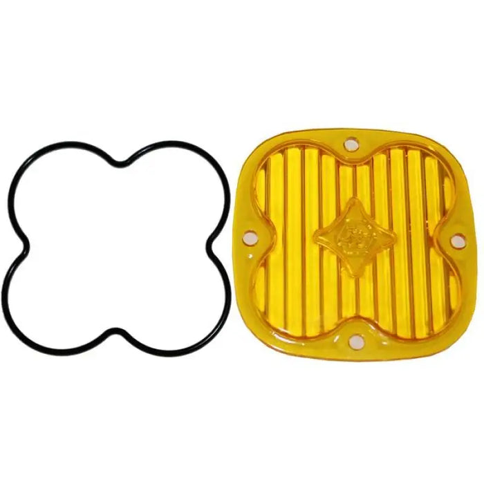 Yellow plastic cover with black rubber ring for Baja Designs Squadron Pro/Sport Wide Cornering Lens Kit - Amber.