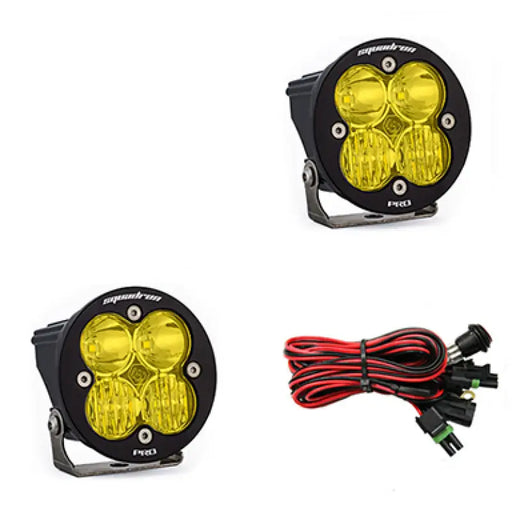 Baja Designs Squadron R Pro Driving/Combo Pair LED Light Pods - Amber with yellow LEDs