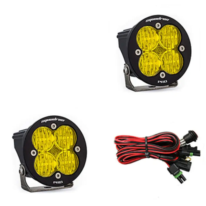 Baja Designs Squadron R Pro Wide Cornering Pair LED Light Pods - Amber for motorcycle lights