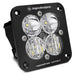 Baja Designs Squadron Sport Driving/Combo Pattern Flush Mount Black LED Light Pod - Clear on Black Surface