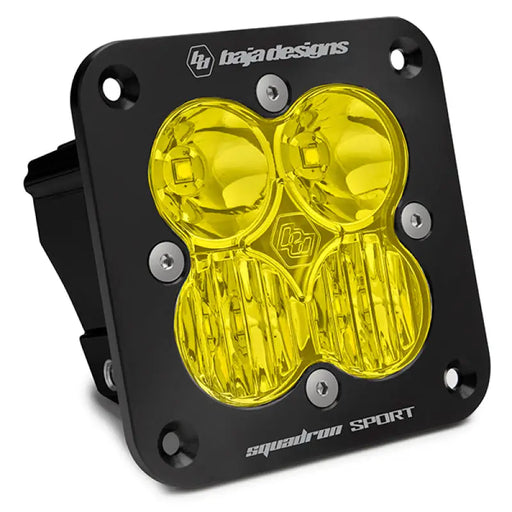 Baja Designs Squadron Sport Driving/Combo Pattern LED Light Pod - Amber on black surface