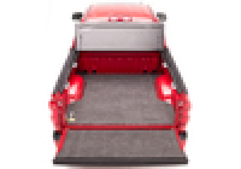 Red car rear view with bakflip g2 for toyota tundra double cab truck bed