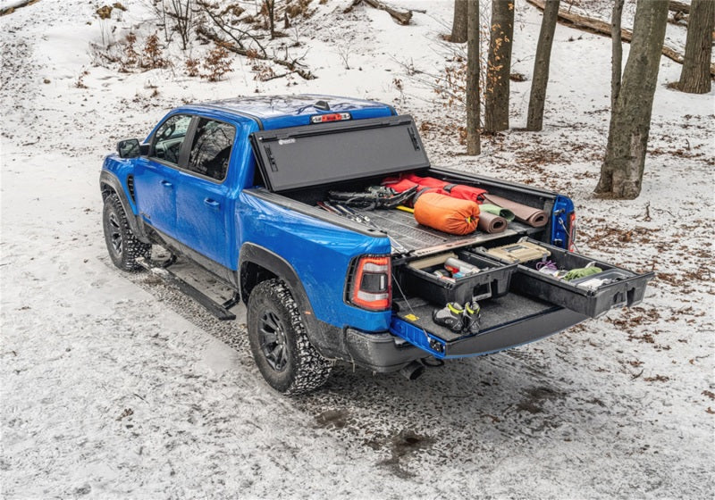 Truck parked in snow with bakflip mx4 matte finish - installation instructions