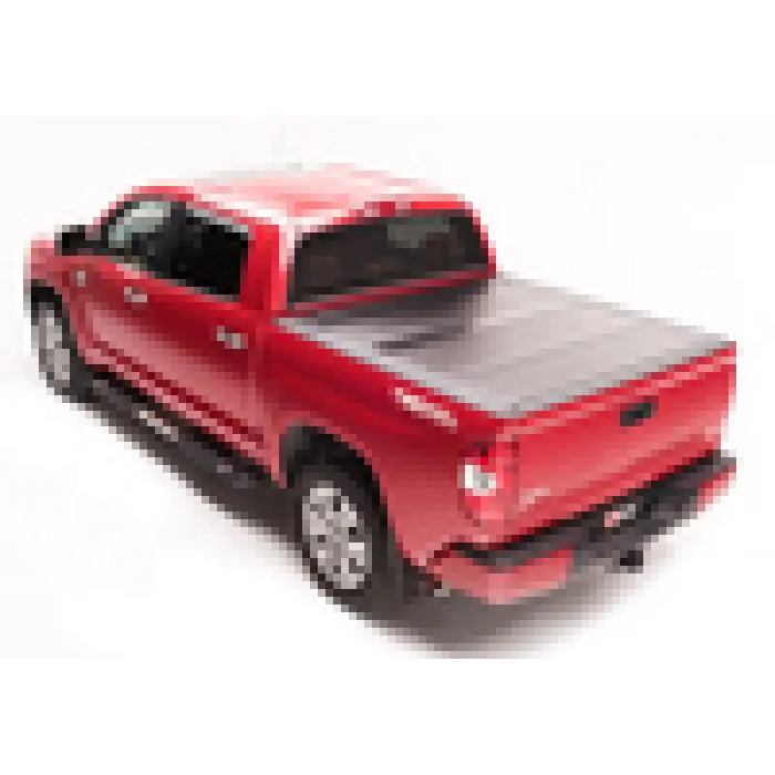 Red and black BAKFlip G2 truck bed cover for Toyota Tacoma 5ft bed