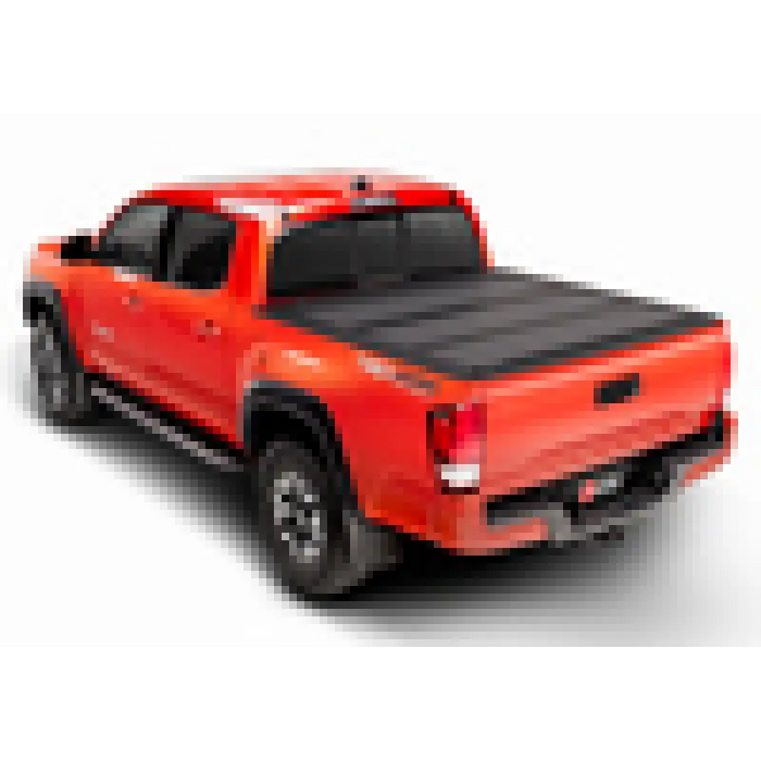 Red truck with black bed cover - BAK 05-15 Toyota Tacoma 6ft Bed (w/o Universal Tailgate Function) BAKFlip MX4 Matte