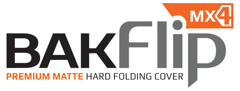 Bakflip mx4 matte finish logo on ford super duty truck bed cover