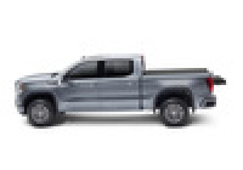 Gray truck bed cover by bak for 14-18 chevy silverado/gm sierra with revolver x4s design