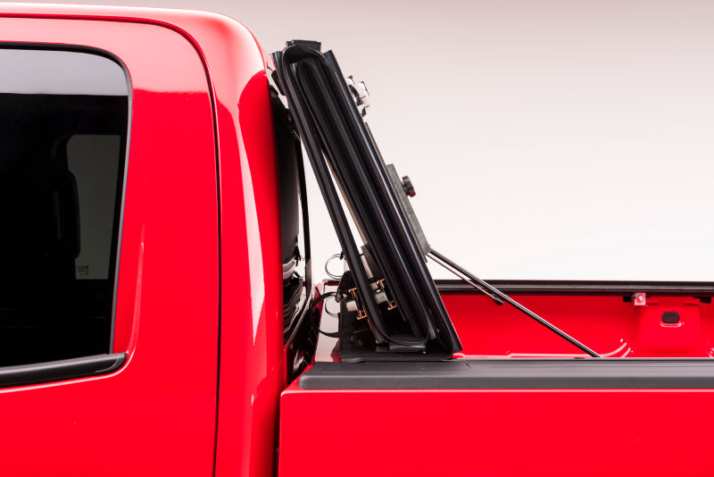 Red truck with open door - bakflip mx4 matte finish installation for chevy colorado/gmc canyon