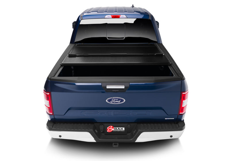 Blue ford f-150 truck back end with bakflip fibermax for 2015-2020 models