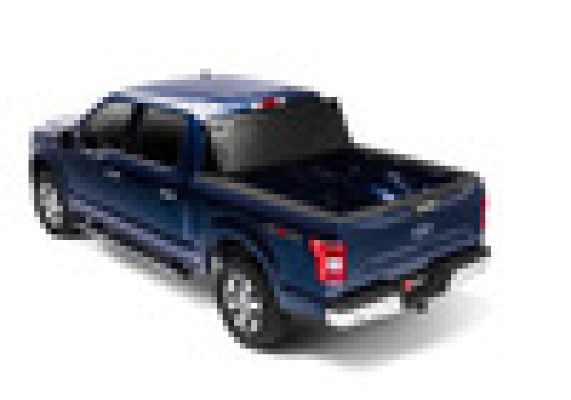 Blue toy car with red top displayed on bak 15-20 ford f-150 5ft 6in bed bakflip fibermax