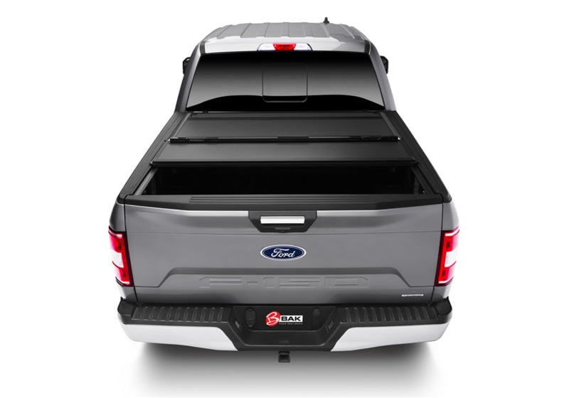 Back end of a gray ford truck with bakflip mx4 matte finish - installation instructions included