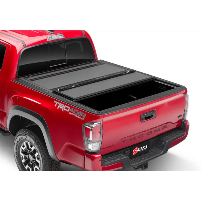 Red truck bed cover BAK 16-20 Toyota Tacoma MX4 with matte finish installation instructions