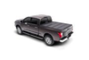 Black toy car with red light on front displayed on bak 17-20 nissan titan 5ft 6in bed bakflip mx4 matte finish