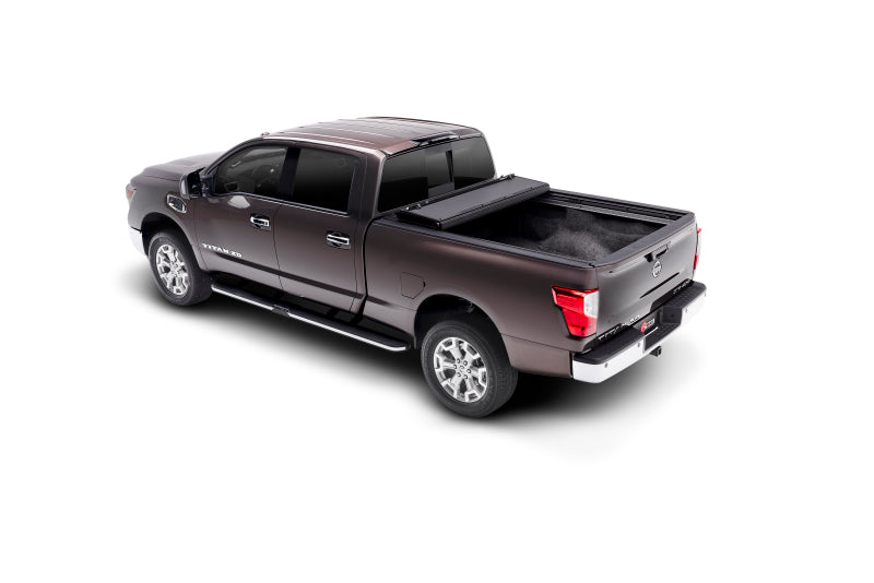 Black bed cover for nissan titan with bakflip mx4 matte finish