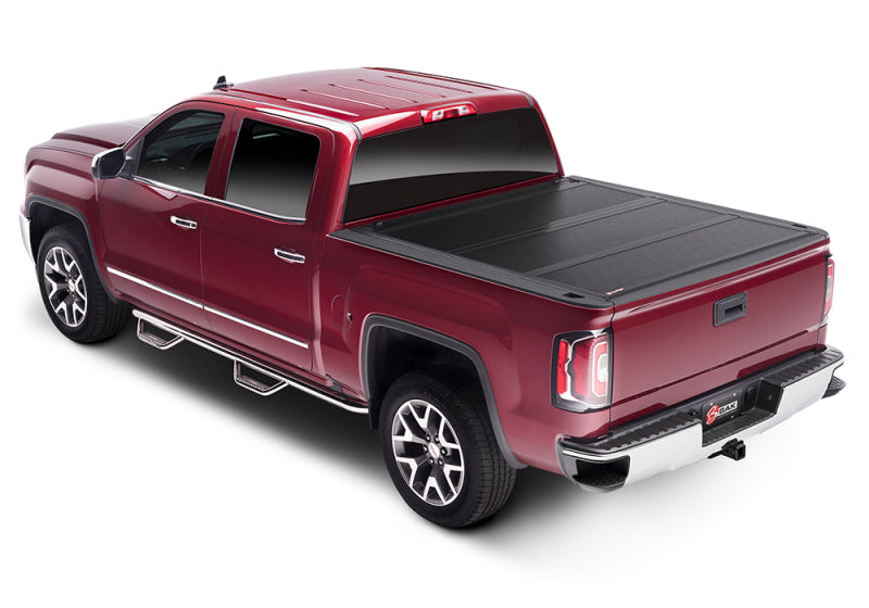 Ford super duty truck bed tonneau cover - bak 17-23 fibermax fiberglass - white background