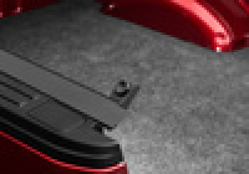 Red ford super duty revolver x4s 6.10ft bed cover rear end view
