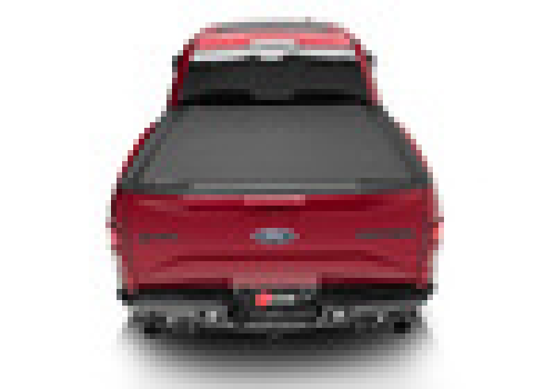 Red ford super duty revolver x4s bed cover rear view