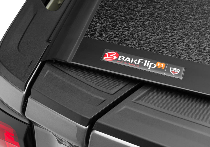 Close up view of chevy silverado with bakflip f1 logo