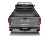 Bakflip g2 truck bed cover on a gray gmc truck