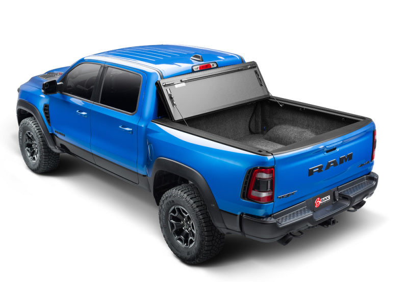 Bakflip mx4 matte finish truck bed cover for dodge ram 1500 with ram box, rear view