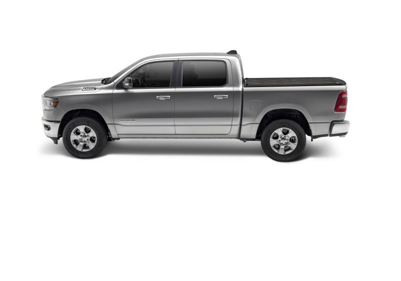 Silver truck with 5ft 7in bed displayed in bak 19-20 dodge ram 1500 revolver x2