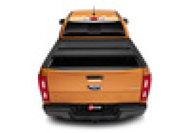 Rear view of bak 19-20 ford ranger 5ft bed bakflip mx4 matte finish truck bed cover