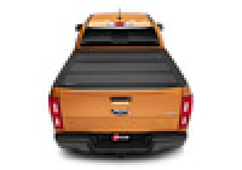 Rear view of bakflip mx4 matte finish for 19-20 ford ranger 5ft bed, showing installation instructions