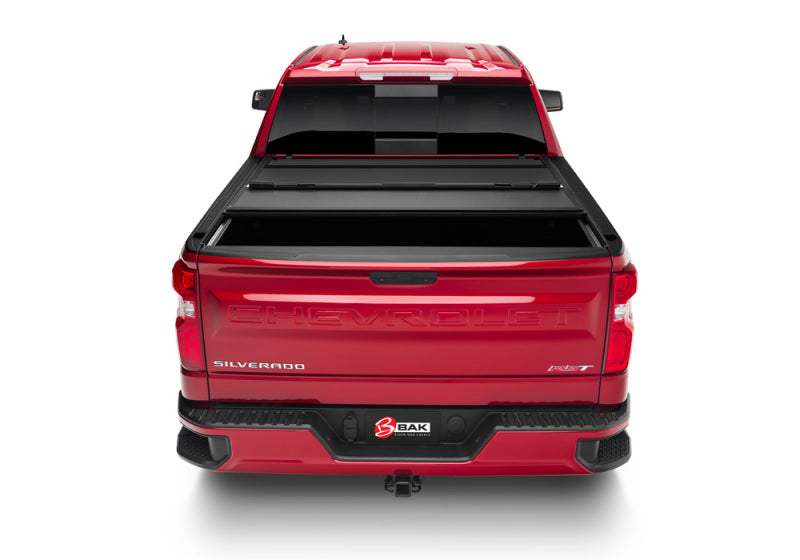 Rear view of 2019 rambo truck on bakflip mx4 for gm sierra 1500 bed